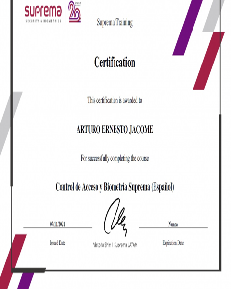 Certificado Ing. Arturo Moncayo