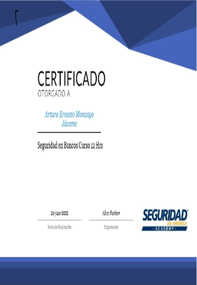 Certificado Ing. Arturo Moncayo