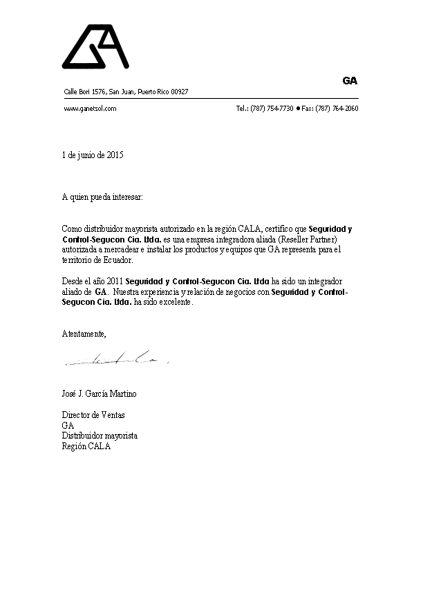 Certificado Ing. Arturo Moncayo