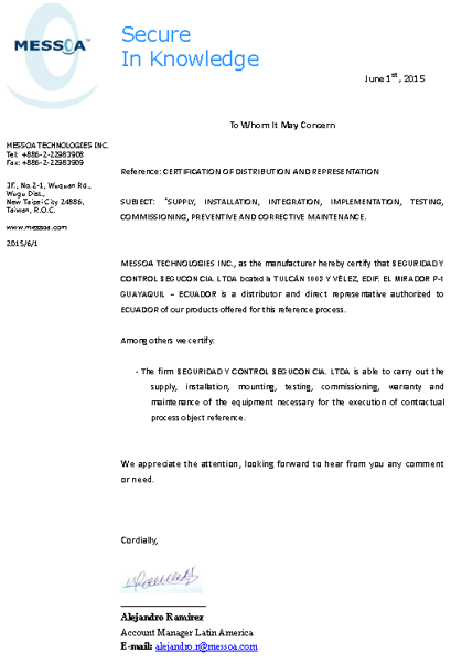 Certificado Ing. Arturo Moncayo