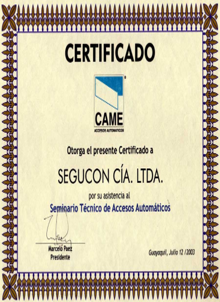 Certificado Ing. Arturo Moncayo