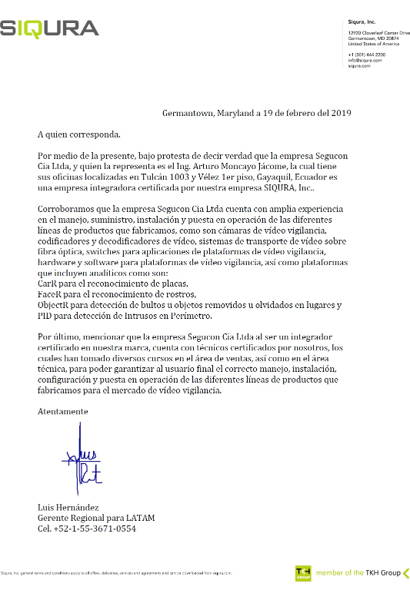 Certificado Ing. Arturo Moncayo