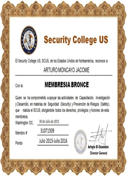 Certificado Ing. Arturo Moncayo