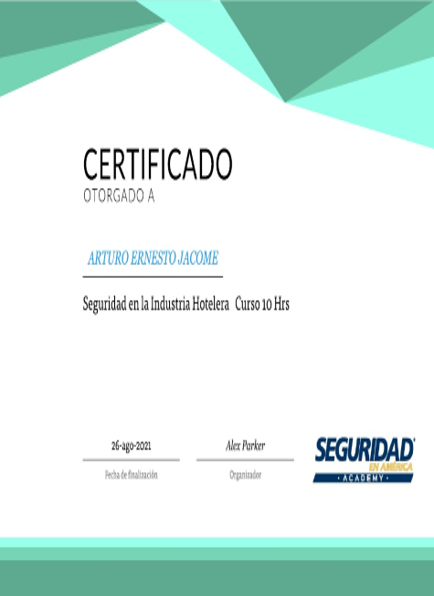 Certificado Ing. Arturo Moncayo